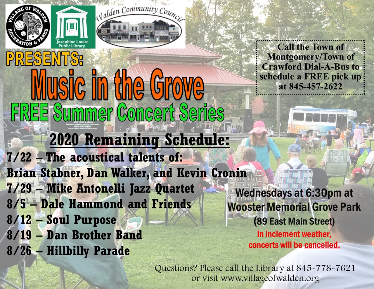 Updated Line up for Music in the Grove The Village of Walden